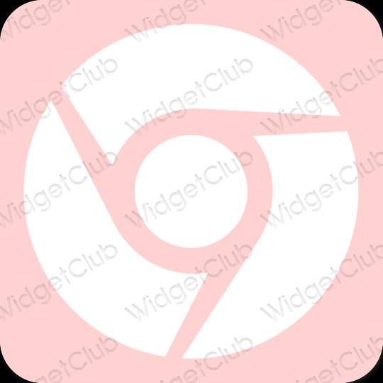 Estético rosa Chrome ícones de aplicativos