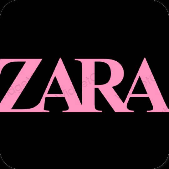 Estético negro ZARA iconos de aplicaciones