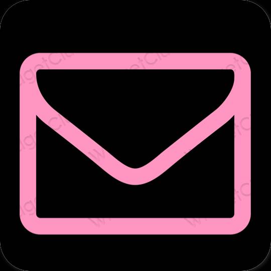 Estetico Nero Mail icone dell'app