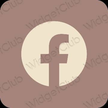 Stijlvol bruin Facebook app-pictogrammen