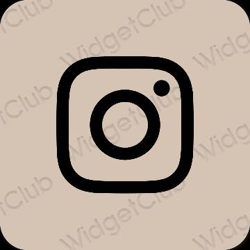 Estético bege Instagram ícones de aplicativos