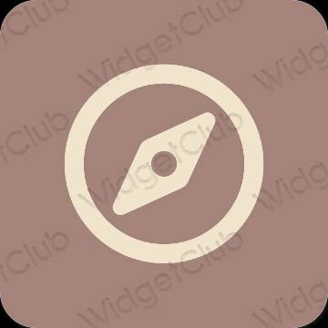Aesthetic brown Safari app icons