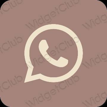 Estetický hnědý WhatsApp ikony aplikací