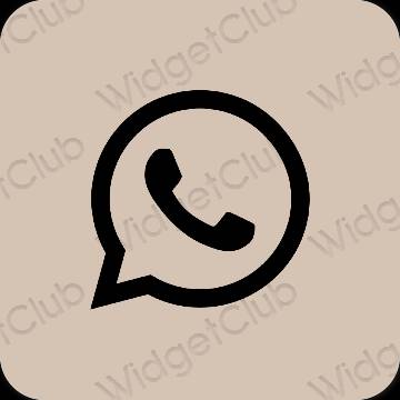 Estético beige WhatsApp iconos de aplicaciones