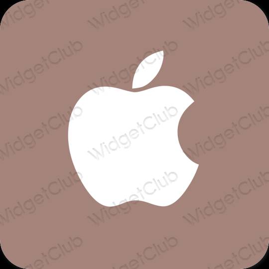 Estetický hnědý Apple Store ikony aplikací