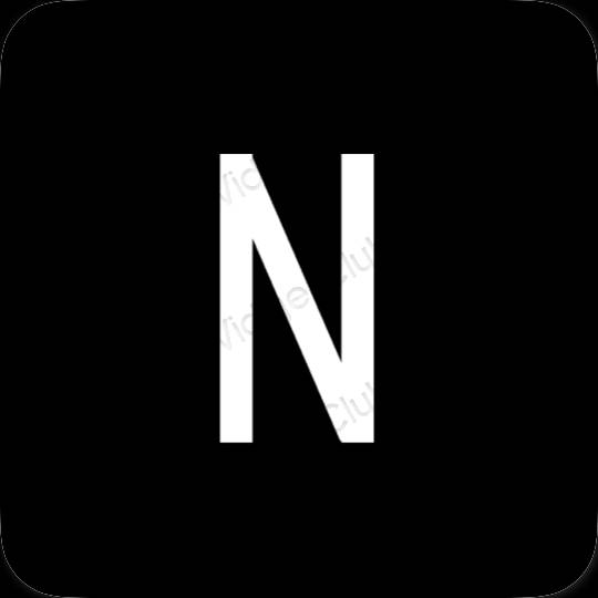 Esthétique noir Netflix icônes d'application