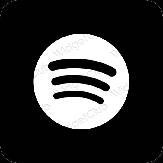 Estetické čierna Spotify ikony aplikácií