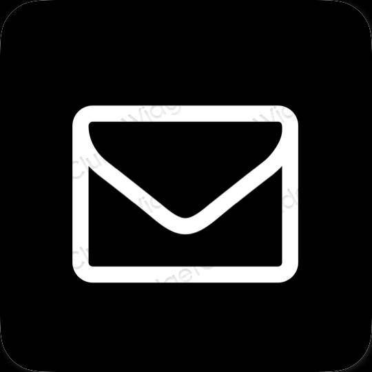 Ästhetisch Schwarz Mail App-Symbole