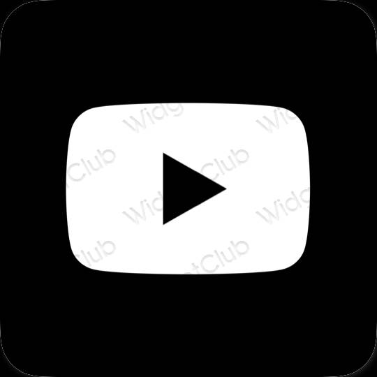 Ästhetisch Schwarz Youtube App-Symbole