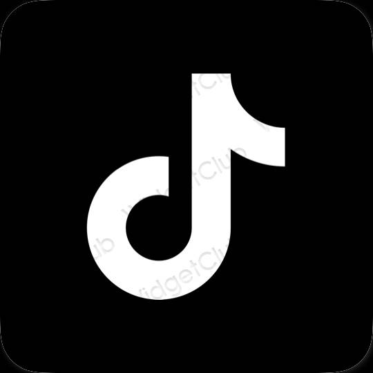 Ästhetisch Schwarz TikTok App-Symbole