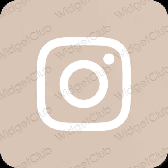 Estetický béžový Instagram ikony aplikací