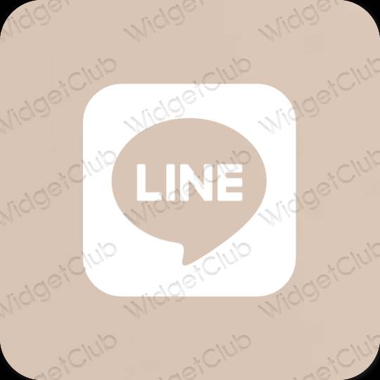Esztétika bézs LINE alkalmazás ikonok