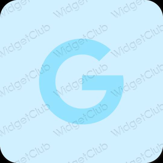 Thẩm mỹ màu xanh pastel Google biểu tượng ứng dụng