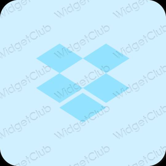 Estetsko pastelno modra Dropbox ikone aplikacij