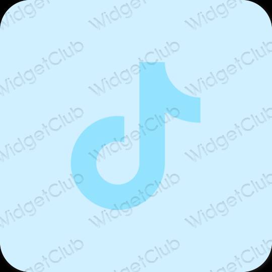 Estetyka pastelowy niebieski TikTok ikony aplikacji