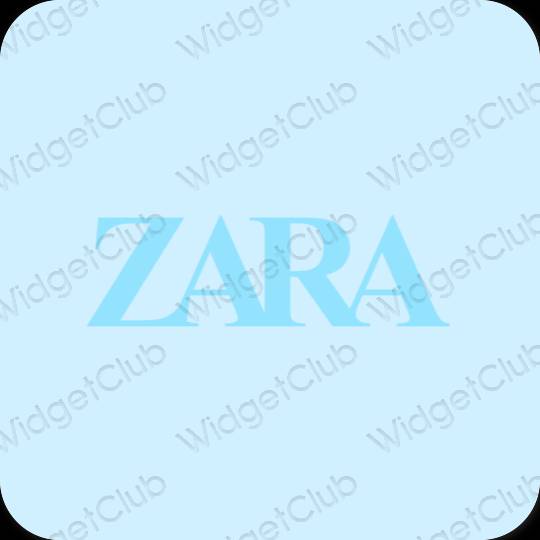 Естетичен пастелно синьо ZARA икони на приложения
