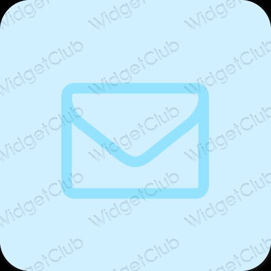 Estetik biru pastel Mail ikon aplikasi