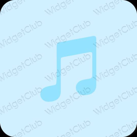 Estético azul pastel Music ícones de aplicativos