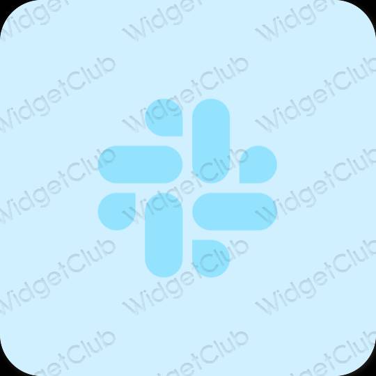Estético azul pastel Slack iconos de aplicaciones