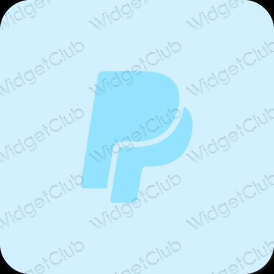 Aesthetic pastel blue Paypal app icons