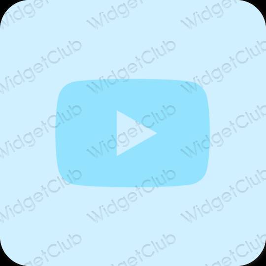 Estético azul pastel Youtube iconos de aplicaciones