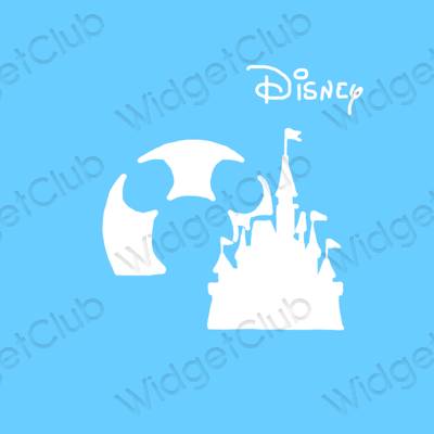 جمالي أزرق Disney أيقونات التطبيق