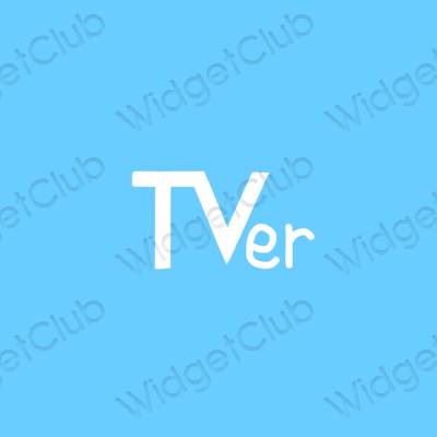 Estético azul Tver ícones de aplicativos