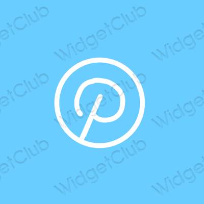 Æstetisk blå Pinterest app ikoner