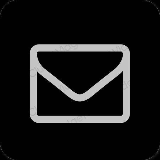 Estetski crno Gmail ikone aplikacija