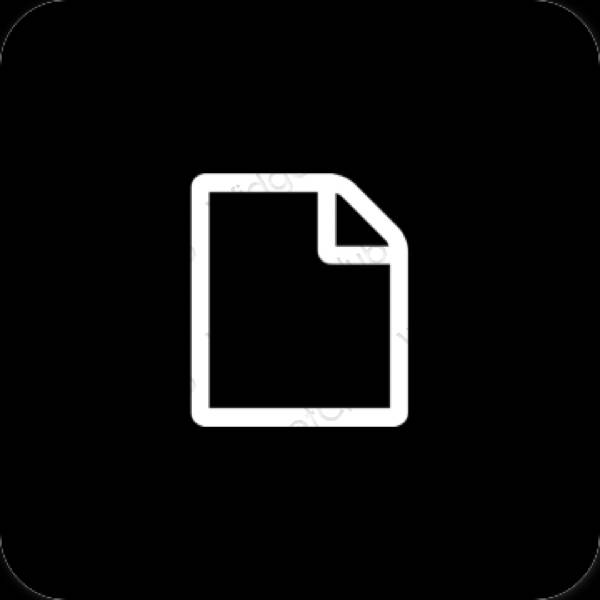Естетичен черен Files икони на приложения