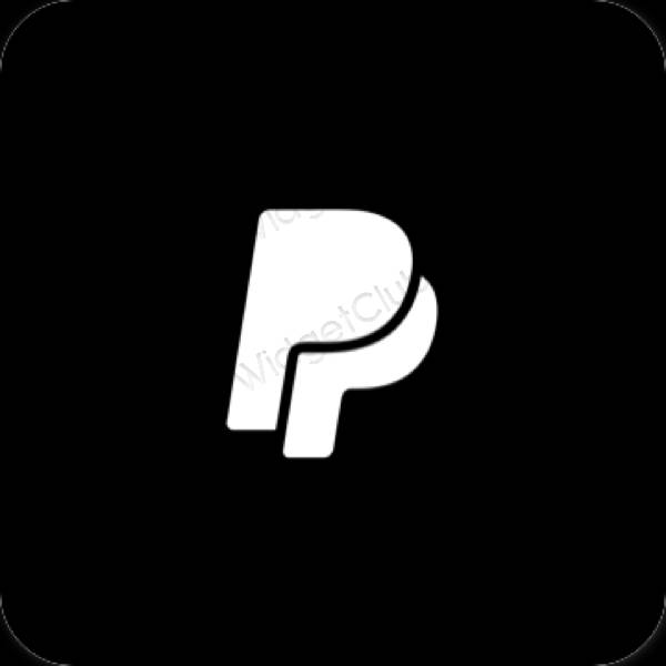 Estetinis juodas PayPay programėlių piktogramos
