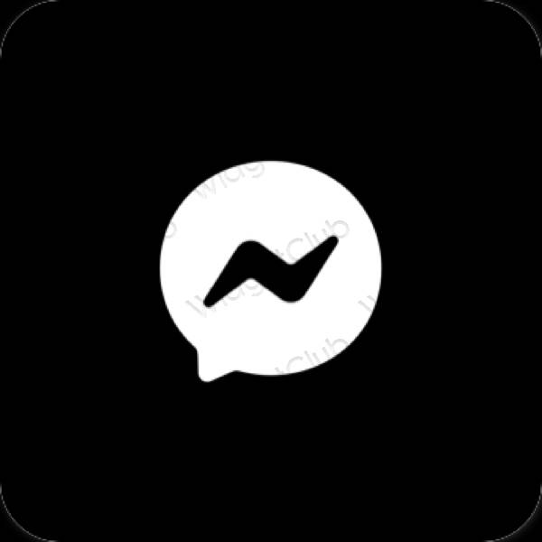 審美的 黑色的 Messenger 應用程序圖標