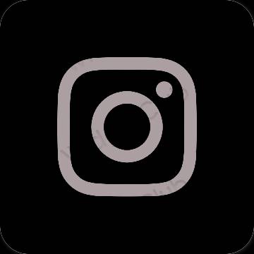 Estetinis juodas Instagram programėlių piktogramos