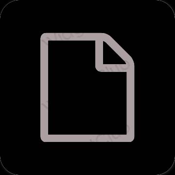 Естетичен черен Books икони на приложения