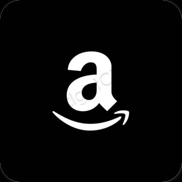 Esztétika fekete Amazon alkalmazás ikonok