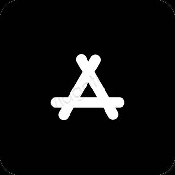 Estético negro AppStore iconos de aplicaciones