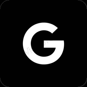 Estetyka czarny Google ikony aplikacji