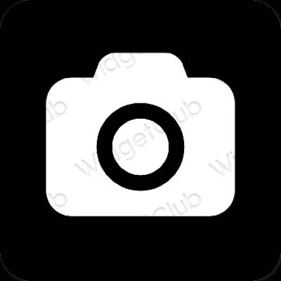 Esthétique noir Camera icônes d'application