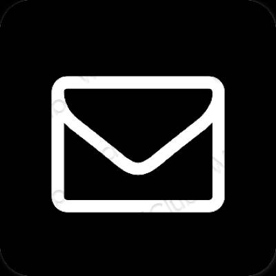 Estetsko Črna Mail ikone aplikacij