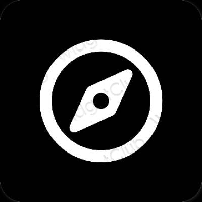 Estetis hitam Safari ikon aplikasi