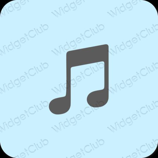 Estetsko pastelno modra Music ikone aplikacij