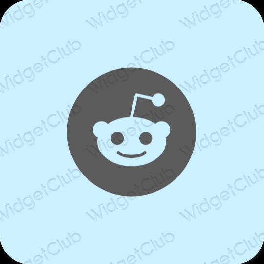 Estetis biru pastel Reddit ikon aplikasi