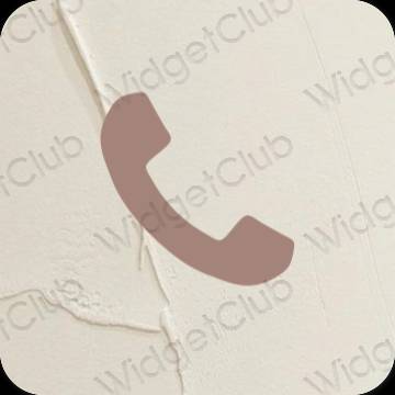 Естетски браон Phone иконе апликација