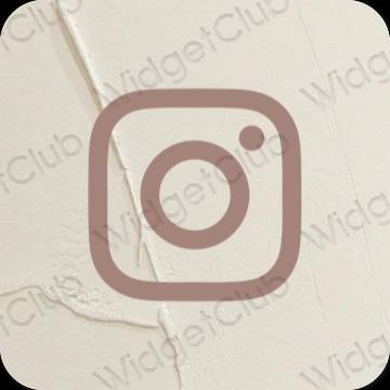 Estético marrón Instagram iconos de aplicaciones