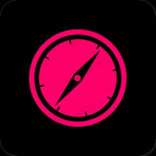 Estetis neon merah muda Google ikon aplikasi
