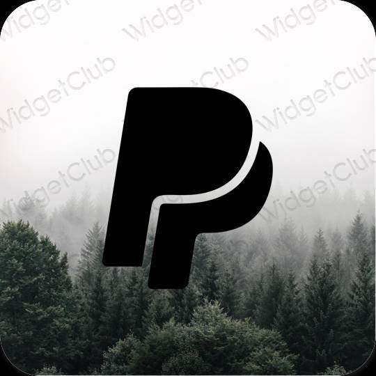 Estetski crno Paypal ikone aplikacija