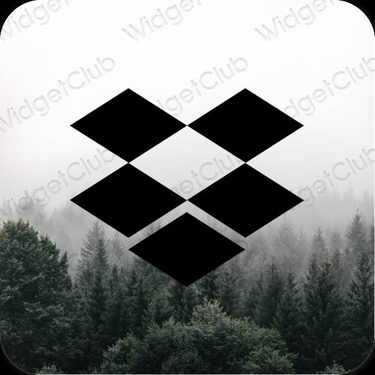 Estetik hitam Dropbox ikon aplikasi