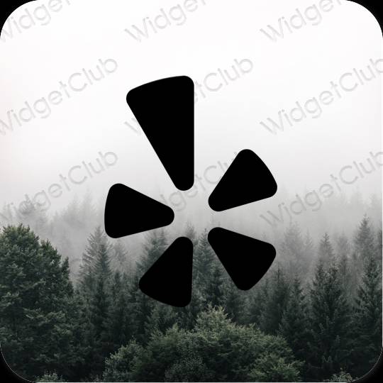 Aesthetic black Yelp app icons