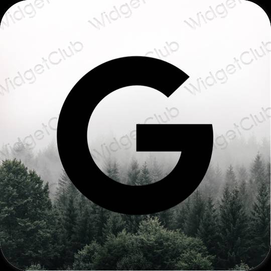 Estetický Černá Google ikony aplikací