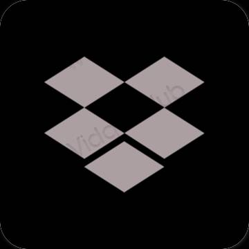 Estetické čierna Dropbox ikony aplikácií
